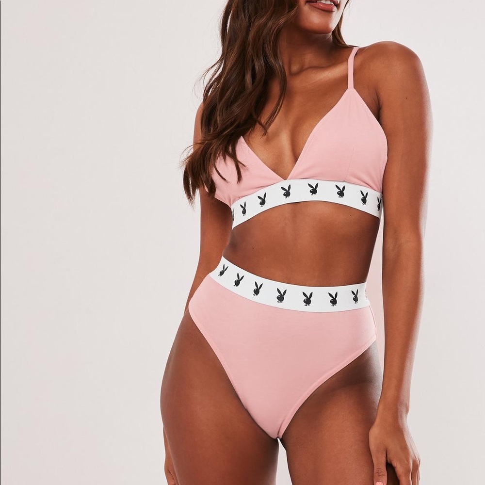 Playboy x Missguided Pink Lingerie Set US SZ 2